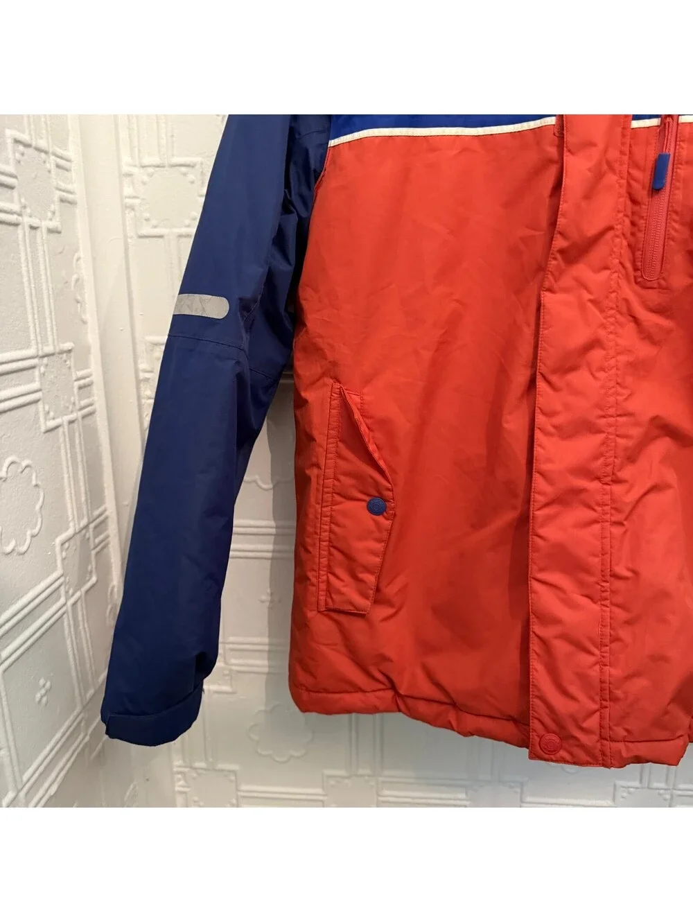 Mini Boden Waterproof Ski Jacket Coat Colorblock Blue Red 13-14Y